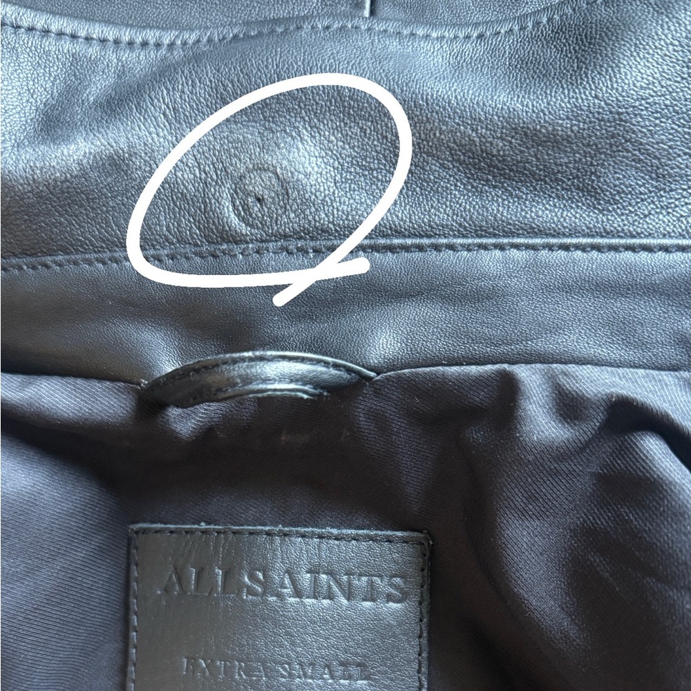 All Saints Black Leather Shirt Jacket - Picture 6 of 7